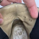 Salvatore Ferragamo  Sz 10 AA Ankle Heeled Boots Black Leather Pull On Almond Toe Photo 7