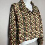 Vintage Blouse DIY Crop Top‎ Block Pattern Long Sleeve Funky Button Photo 8