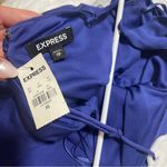 EXPRESS NWT  cocktail Faux Wrap Satin blue Midi Dress - Size XS Photo 4