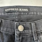EXPRESS Jeans Womens 6 Black Legging MIA Mid Rise Ripped Distressed Skinny Denim Photo 2
