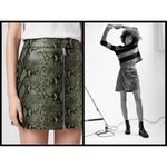 ALLSAINTS ππ Lena Oba Leather Skirt ~ Snake Green Photo 1