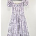 Smith & Quinn Womens Dress Purple Maxi Floral Puff Sleeve Tiered A Line Boho XS Photo 7
