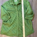 Coldwater Creek  Green Silk Quilted Button Front Jacket 2X Photo 3