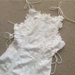 Elegant White Lace Midi Dress Adjustable Tie Straps Women’s Size Medium Like New Photo 1