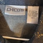 Chico's  Denim Jacket Size 1 Beaded‎ Embellished Floral Zip Up Dark Wash Photo 4