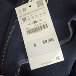 ZARA  Navy Knit Pullover with Zipper Hem and Blue Stripe Accent NWT Size Medium Photo 13