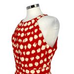Eliza J Brush Dot Sleeveless A-Line Halter Dress Dark Coral Ivory Size 12 Photo 4