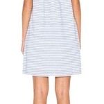 Line and Dot NWT  Lea Dress Ruffle Off Shoulder Pockets Stripes Blue White Size L Photo 1