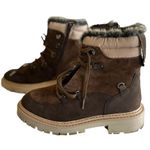 NEW enjoiya chunky lug sole suede Leather lace up boot Y2K Brown Size 10 Photo 5