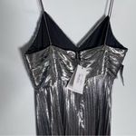 NEW Retrofete Cherith Pleated Dress Silver Gunmetal Sz L Size L Photo 10