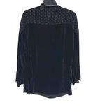 Johnny Was  Womens Halle Velvet Long Sleeve‎ Tunic Blouse Black Size Small NWT Photo 2