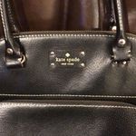 Kate Spade Black Leather Satchel Top Zipper Bag with Front Zipper Pocket Photo 2