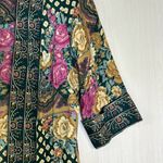 Vtg Lady Carol Petites of NY Open Cardigan‎ Jacket Sz 8 Boho Floral 3/4 Sleeves Black Photo 1