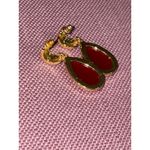 petit moments Hoop Tear Drop Earrings in Red New Womens Dangle Photo 3