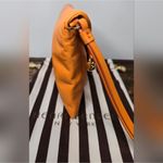 Henri Bendel  New York Orange Leather Clutch with Gold Chain New without Tags Photo 1