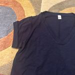 Love Vintage Black Oversized V Neck Short Sleeve T Shirt Women’s Medium Photo 2