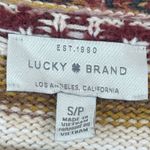 Lucky Brand Boyfriend Cardigan Sweater S Red Jacquard Southwestern Aztec Tribal Photo 5