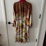 Aratta Silent Journey Boho Floral Western Velvet Collar Dress/Duster S Yellow Photo 6