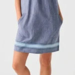 Faherty  Hailee Blue Sleeveless Organic Cotton Dress XS Photo 0