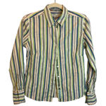 Robert Graham  Shirt Blouse Women's Size 6 Embroidered‎ Stripes Photo 0