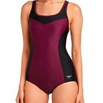 Speedo Women's One Piece Keyhole Racerback Moderate Cut Purple Swimsuit Size S Photo 0