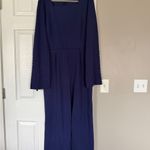Allegra K  Royal Blue Beaded Full Sleeve Jumpsuit Photo 2