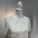 H&M Off-White Beaded Short Sweater Size L NWT Photo 1