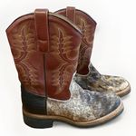 Roper Women’s 8.5 Cowboy Cowgirl Boots Brushed Cowhide Leather Riding Western Brown Photo 0