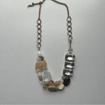 Anthropologie  Brown Beaded & Silver Gem Adjustable Necklace Photo 1