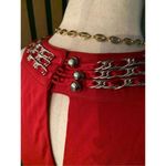 White House | Black Market  Dress Red Silver Trim Size S lined sexy but classy NWT Photo 4