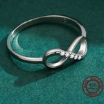 Sterling Silver SIZE 6 925 Infinity Love Cubic Zirconia Ring Photo 3