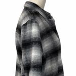 BB Dakota Steve Madden Women’s Size Medium Plaid Flannel Longline Shacket Coat Black Photo 6