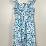 Draper James  Flutter Ruffle Strap Midi Dress Blue Floral Paisley Cottagecore med Photo 1
