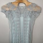 Sundance NEW ‎ Misty Dreams Lace Overlay Mini Dress Light Blue Size Medium Photo 3