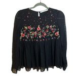ZARA  Floral Embroidered Babydoll Blouse Photo 0