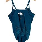 City Chic NWT Blythe Underwire Bodysuit Teal Lace Plus Size 42C/D Boudoir Photo 2