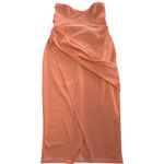 ASOS  Dress Womens US 10 Orange‎ Strapless Midi Ruched Asymmetric Formal Photo 1