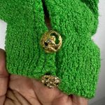 St. John Vintage  Knit Saks Fifth Ave Women S Green‎ Santana Cardigan Gold Buttons Photo 4