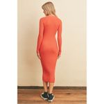 Dress Forum Ribbed Knit Cardigan Duster Sweater Dress Orange Small Photo 4