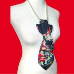 “Dainty Dapper” Festive Navy Christmas necktie necklace! Blue Photo 2