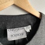 Vintage 70’s designer Oleg Cassini gray two toned wool button midi shift dress Size 14 Photo 2