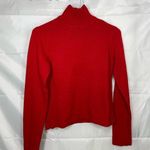 Calvin Klein EUC Jeans women’s red soft knit turtleneck sweater winter stretch L Photo 0