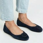 Tory Burch Women’s‎  Minnie Travel Ballet Flat Suede Blue Size 6 M Photo 6
