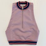 Silence + Noise Charli Tipped Racerback Cropped Tank Zipper Banded Pink Purple Photo 4