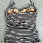 Garnet Hill  Size 8 Bathing Suit Swimsuit Top Tankini Padded Striped Beige White Photo 8
