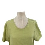 Flax  Top Short Sleeve Blouse T-Shirt Linen Lime Green‎ Size Small Photo 2