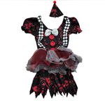 Crazy Clown NWT Costume Women's Size Small Dress & Hat Halloween Black Photo 1