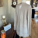 BB Dakota Sweater Roomy Oversized Cardigan Beige Tan Lightweight Colorblock S Photo 10