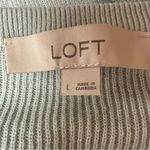 Loft  Textured Split Neck Sweater 100% Cotton, Sage Green. Size Large. Photo 5