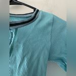 Urban Outfitters Out From Under Blue Ribbed Go For Gold Seamless Long Sleeve Top Photo 4